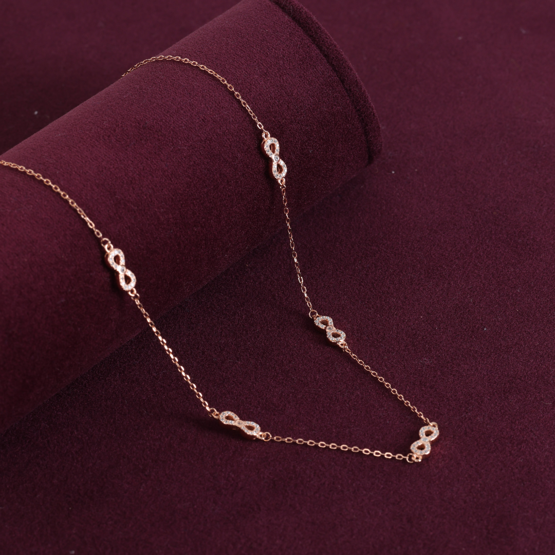 Rose Gold 925 Silver Infinity Necklaces