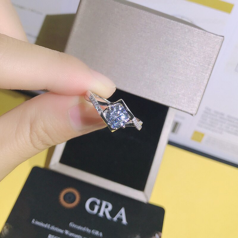 Silver Zircon Stud Flexo Ring