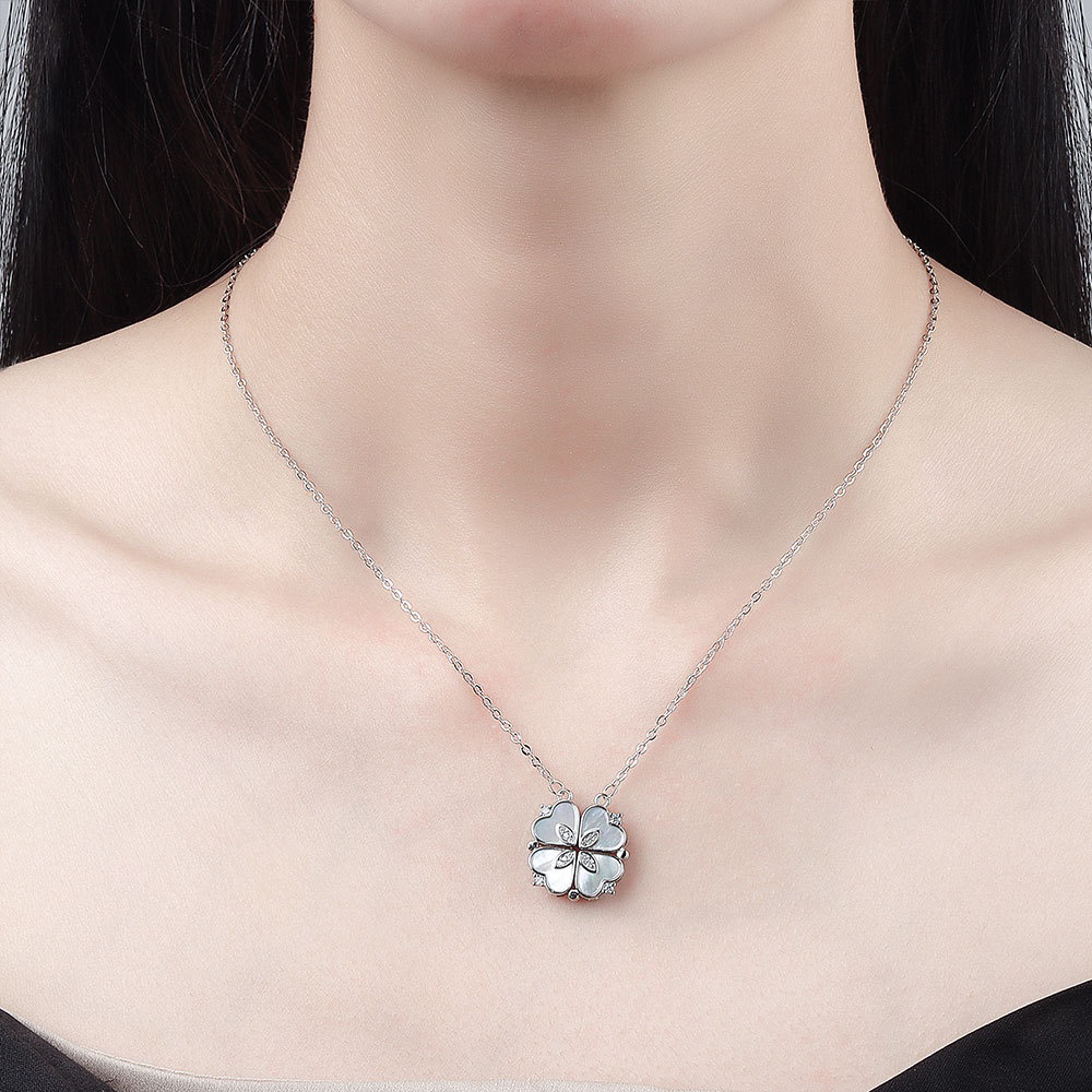 SILVER MAGNETIC HEART NECKLACE